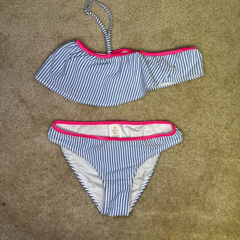 Crewcuts Blue and‎ Pink Striped Kids Bikini